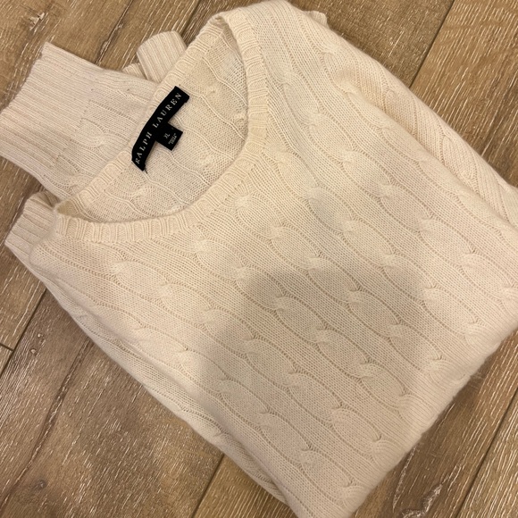 Ralph Lauren Black Label 100% Cashmere Cable Knit Crew Neck Sweater - Picture 2 of 3